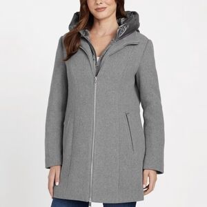 Guess Women's Gray Hooded Coat
